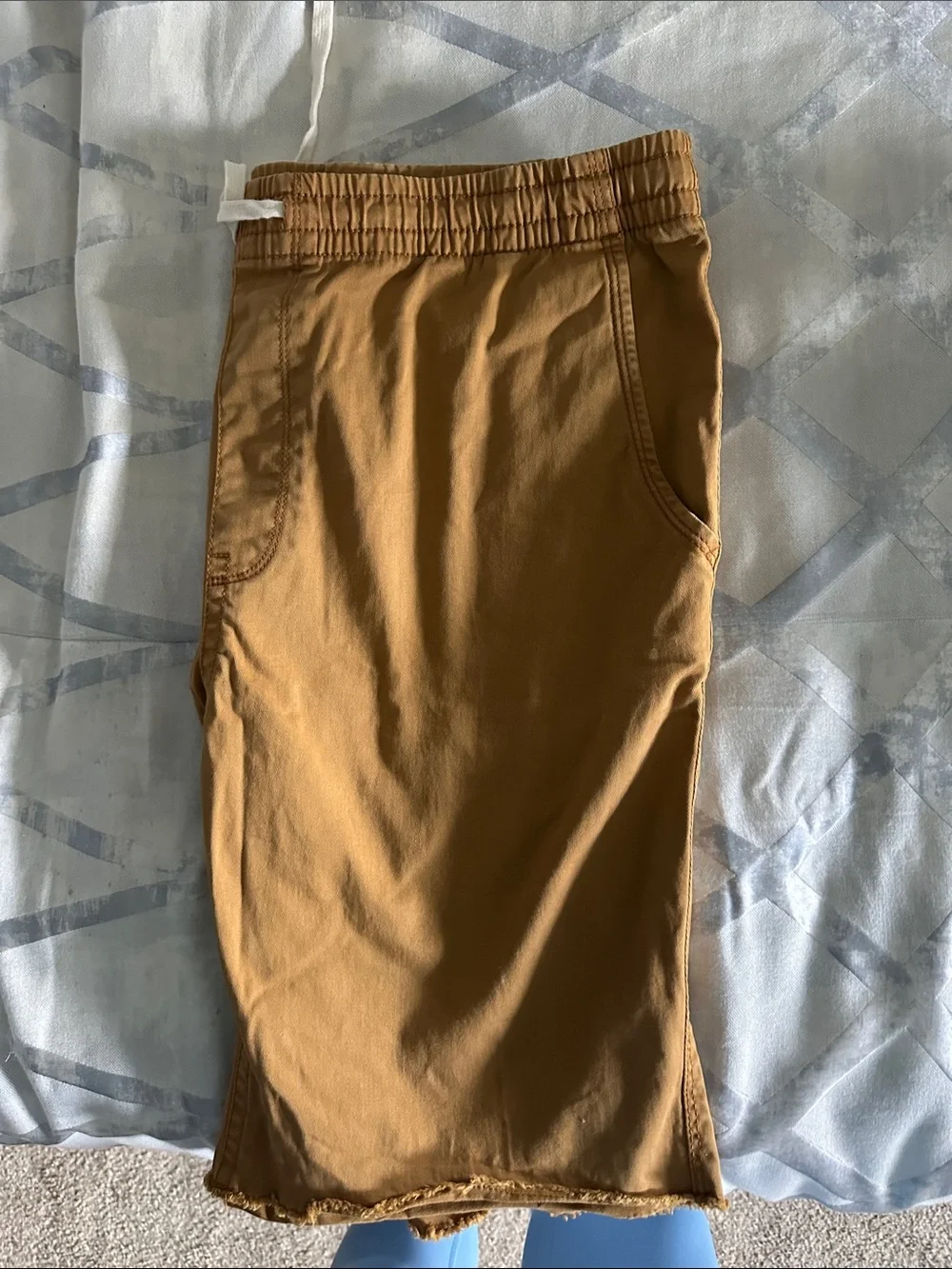 Arizona Jean Company Men's Mustard Brown Swim Board Shorts with White Drawstring